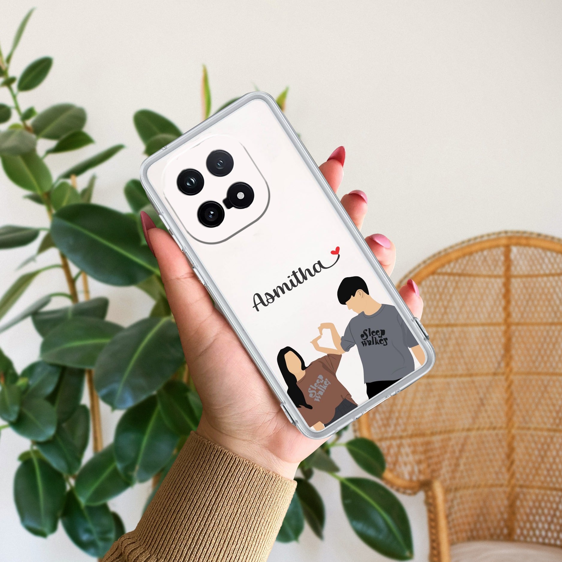 Dreamy Duo Customize Transparent Silicon Case For iQOO - ShopOnCliQ