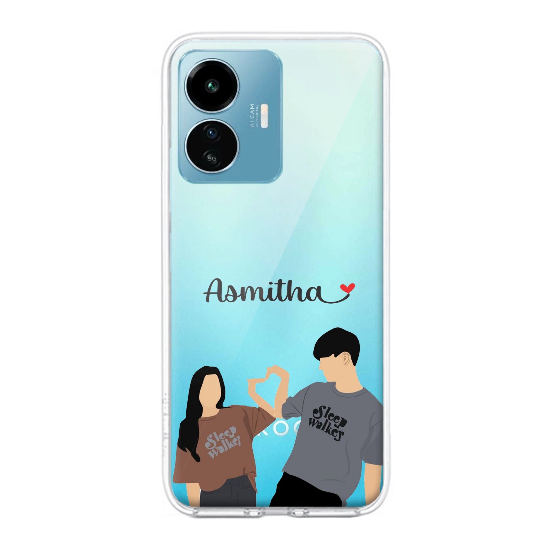 Dreamy Duo Customize Transparent Silicon Case For iQOO Z6 Lite 5G