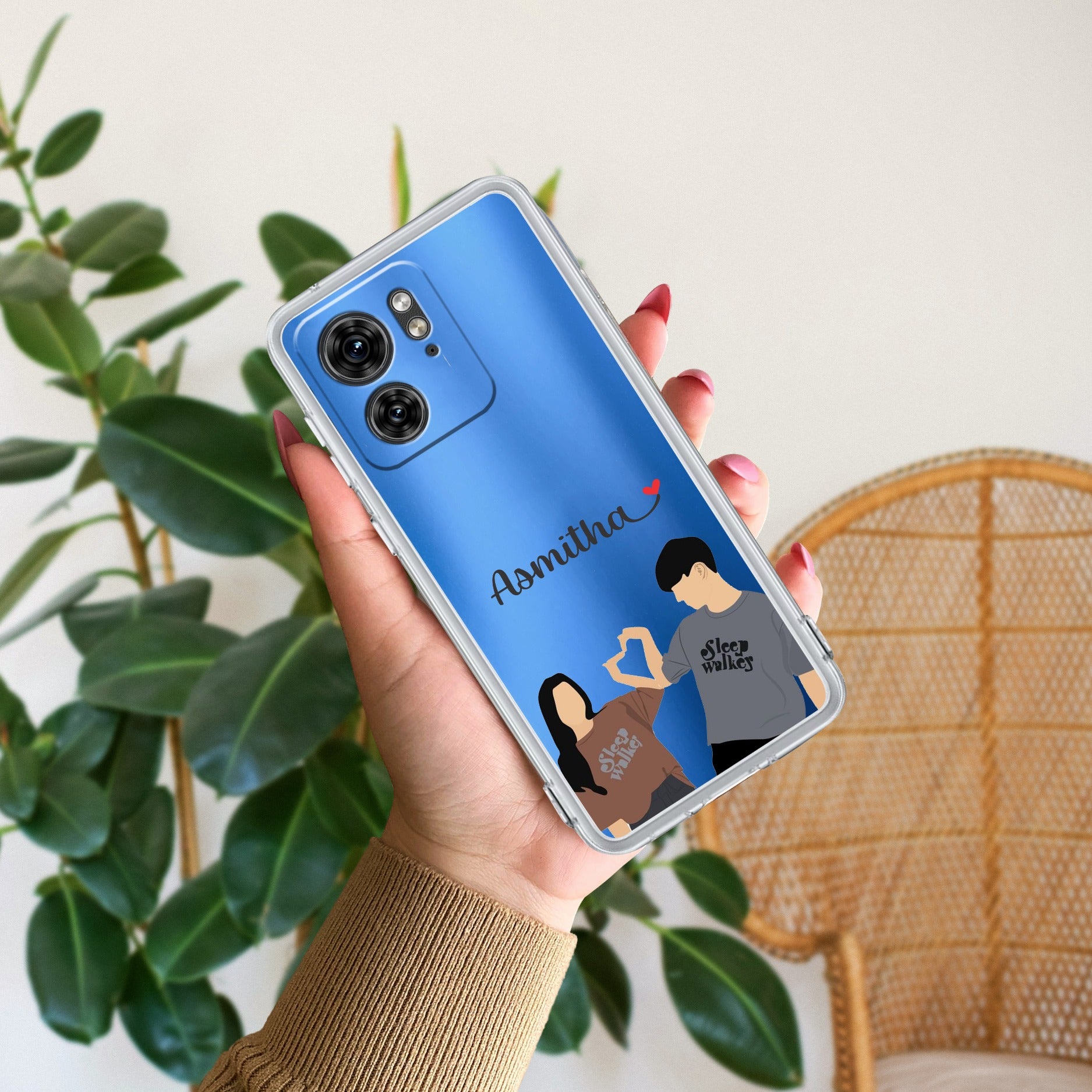 Dreamy Duo Customize Transparent Silicon Case For Motorola Edge 40 5G