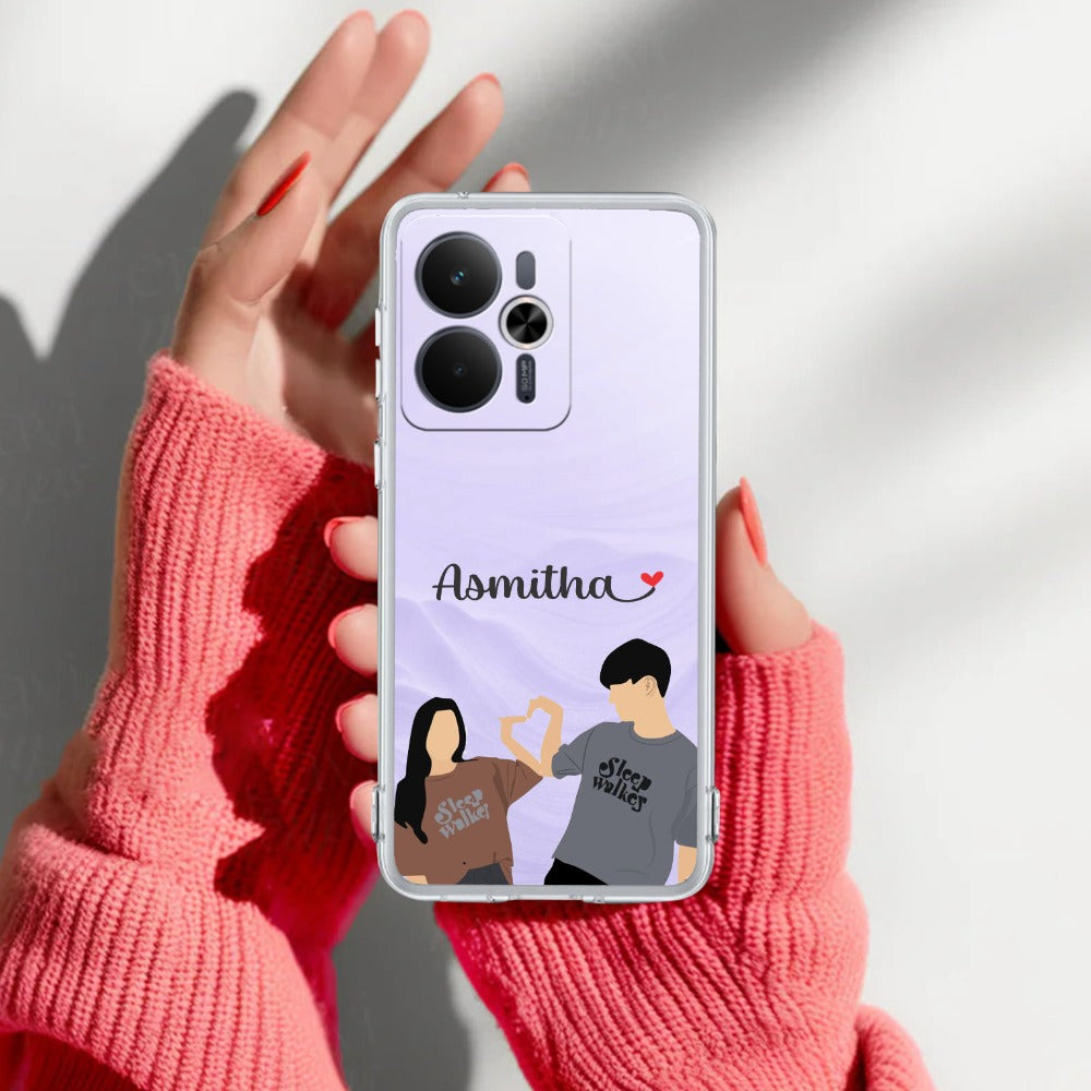 Dreamy Duo Customize Transparent Silicon Case For Realme/Narzo