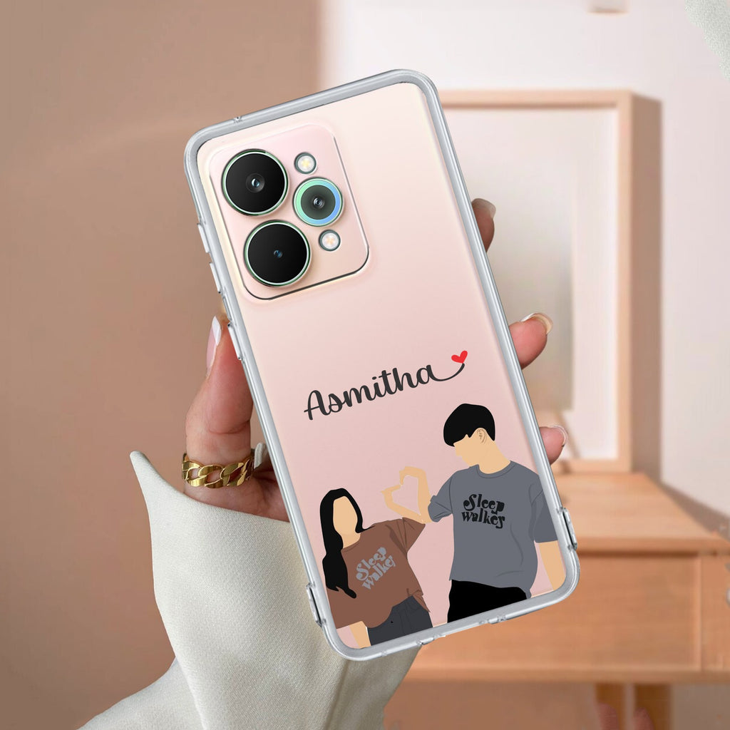 Dreamy Duo Customize Transparent Silicon Case For Realme/Narzo