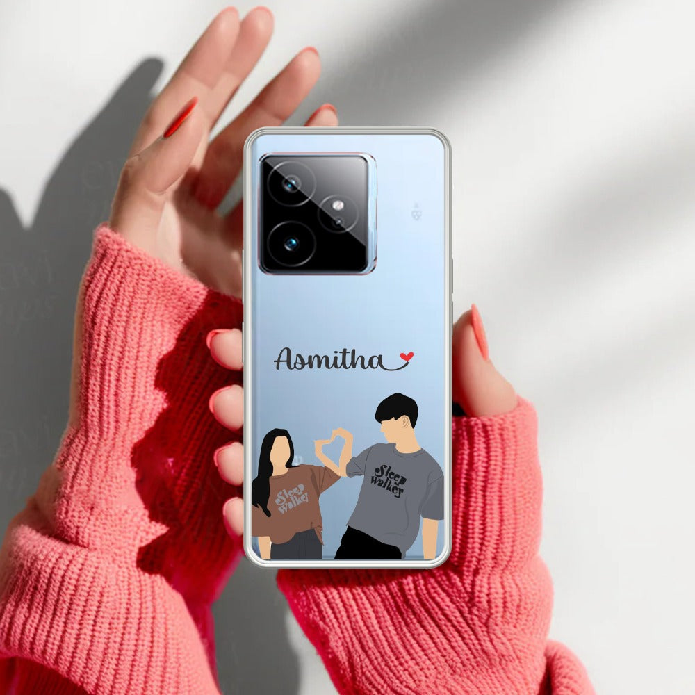 Dreamy Duo Customize Transparent Silicon Case For Realme/Narzo
