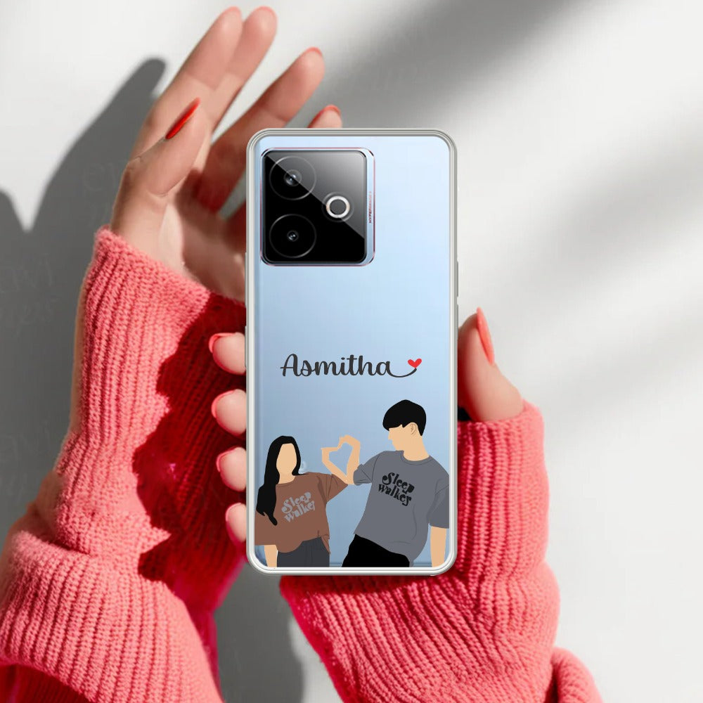 Dreamy Duo Customize Transparent Silicon Case For Realme/Narzo