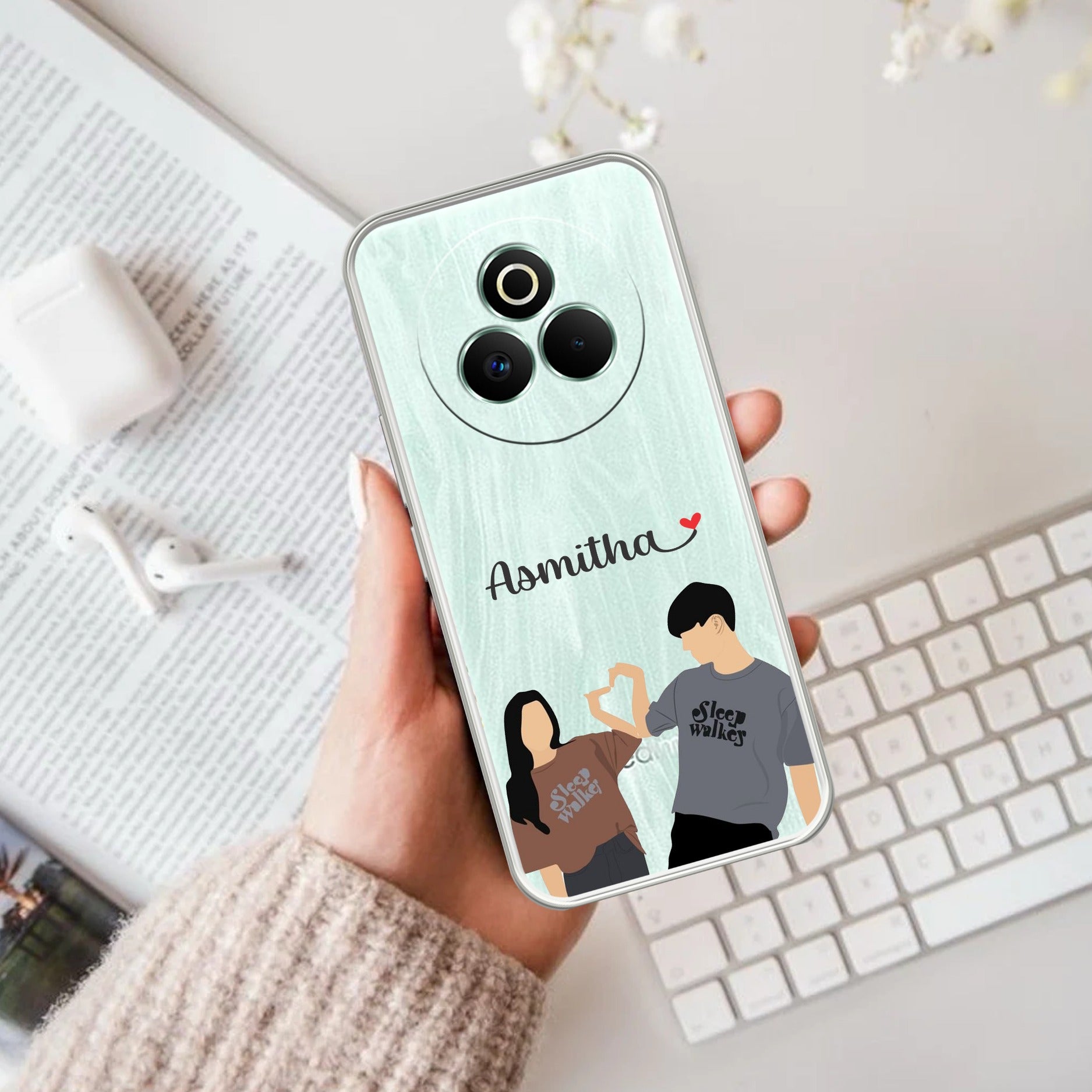 Dreamy Duo Customize Transparent Silicon Case For Realme P3 Pro 5G