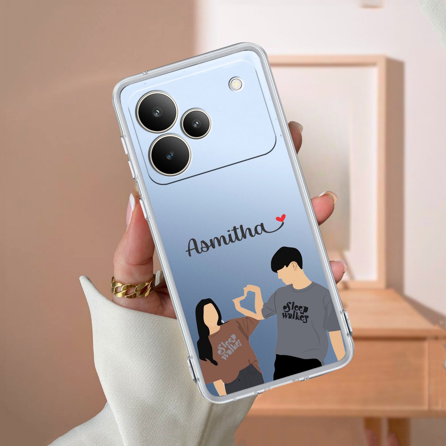 Dreamy Duo Customize Transparent Silicon Case For Realme/Narzo