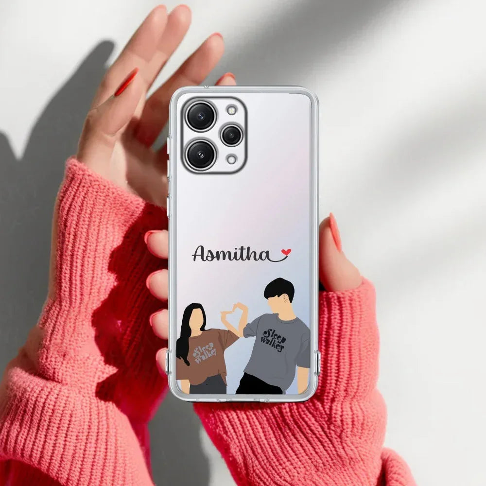 Dreamy Duo Customize Transparent Silicon Case For Redmi 12 4G