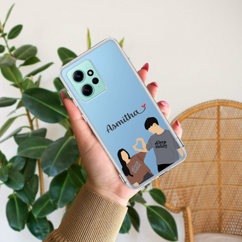 Dreamy Duo Customize Transparent Silicon Case For Redmi Note 12 4G
