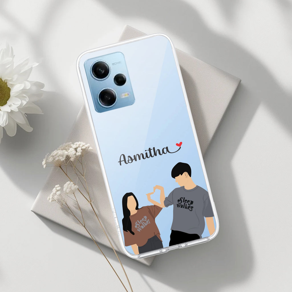Dreamy Duo Customize Transparent Silicon Case For Redmi Note 12 5G