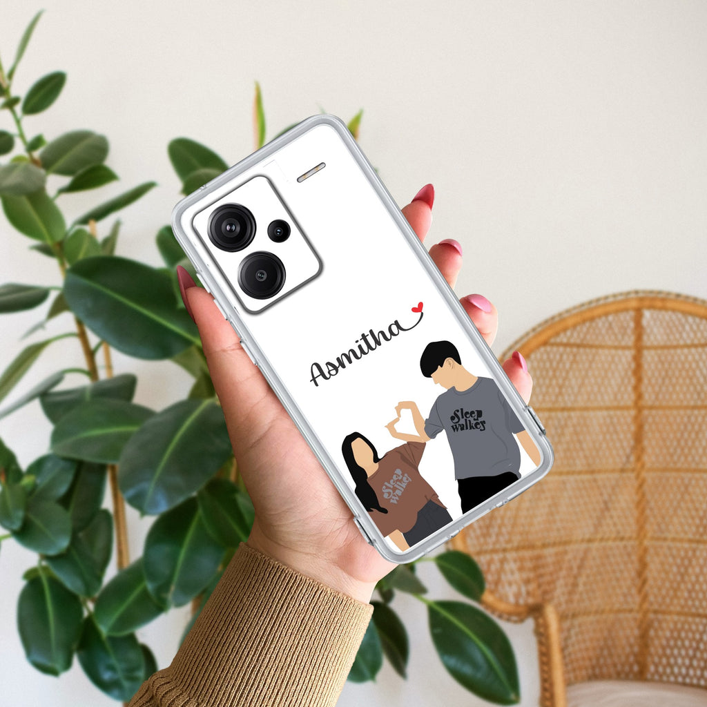 Dreamy Duo Customize Transparent Silicon Case For Redmi Note 13 Pro Plus 5G