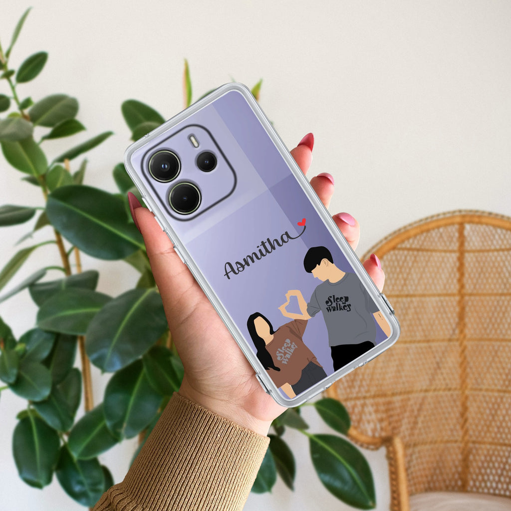 Dreamy Duo Customize Transparent Silicon Case For Redmi Note 14 5G