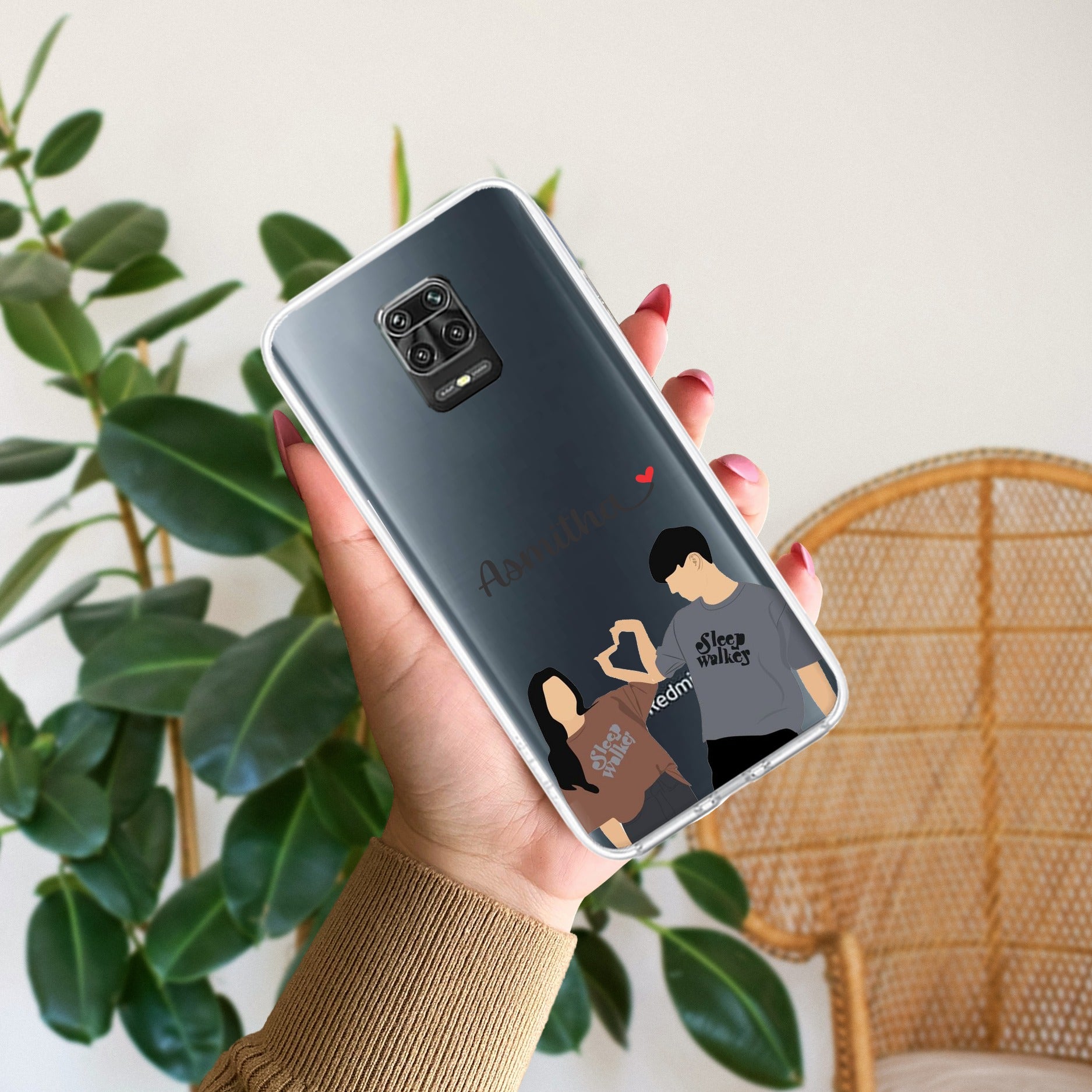 Dreamy Duo Customize Transparent Silicon Case For Redmi Note 9 Pro