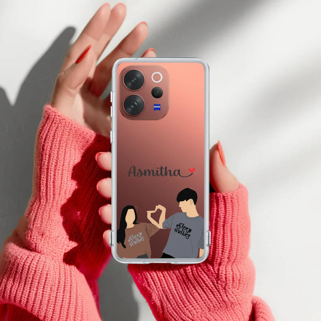 Dreamy Duo Customize Transparent Silicon Case For Vivo V23 5G