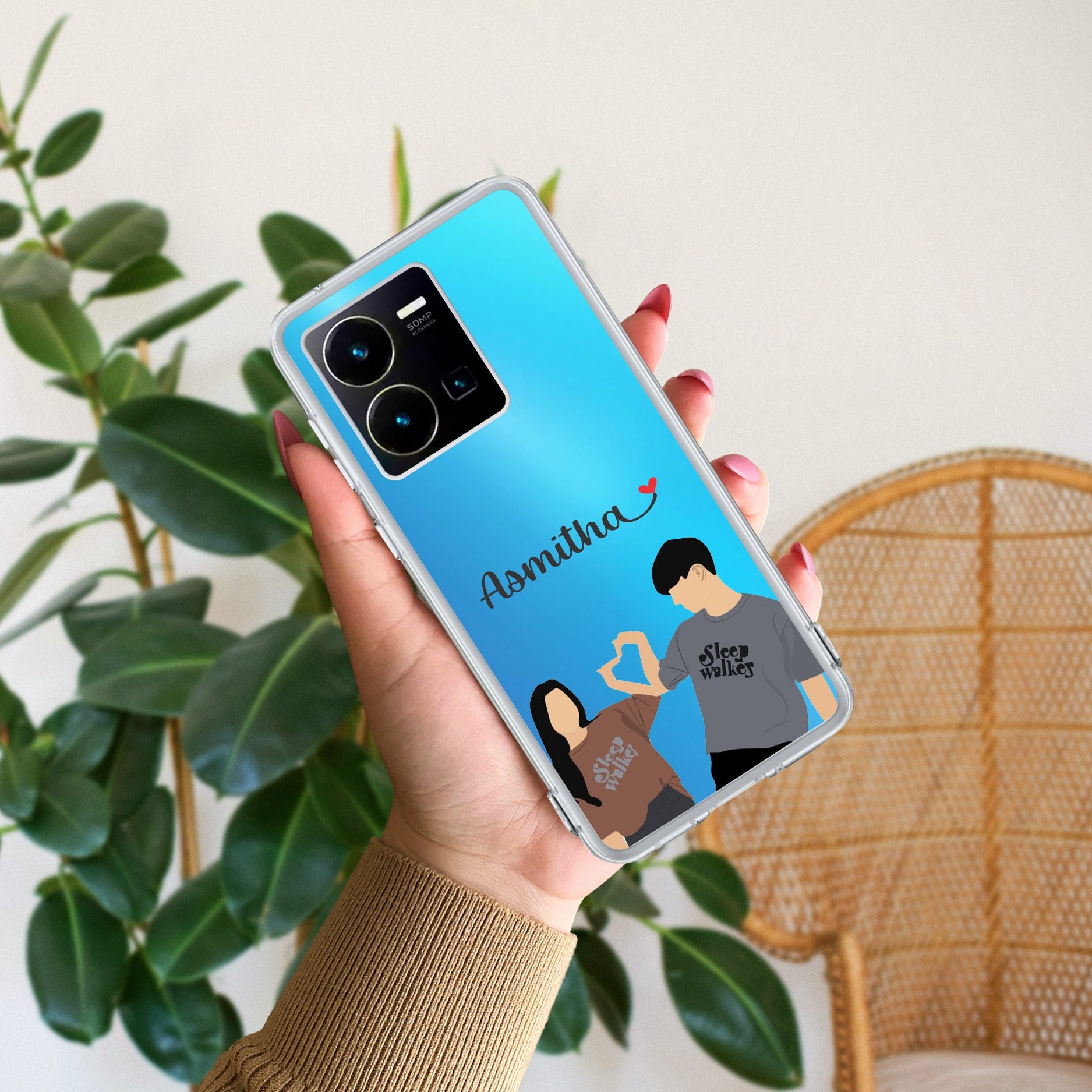 Dreamy Duo Customize Transparent Silicon Case For Vivo Y35