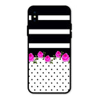 Elegant Rose Parad Glass Case Cover For iPhone XS