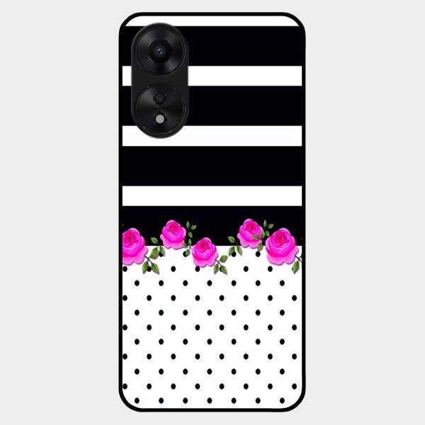 Elegant Rose Parad Glass Case Cover For Oppo A78 5G
