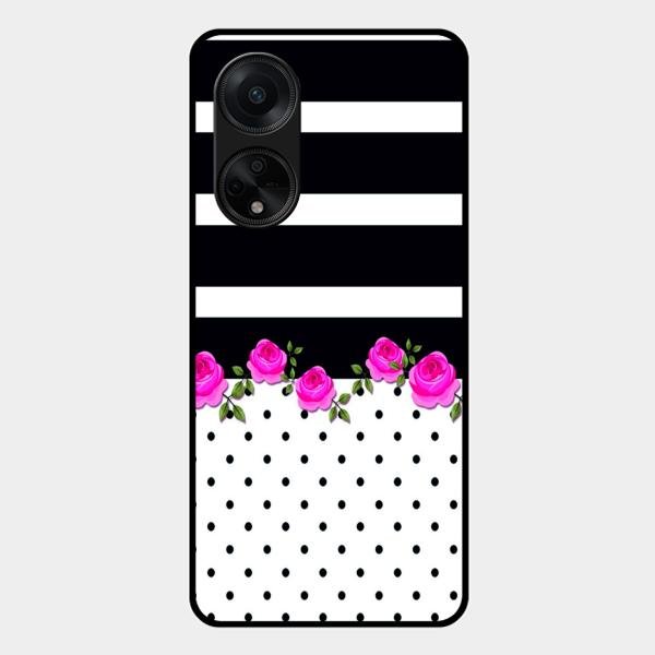 Elegant Rose Parad Glass Case Cover For Oppo F23 5G