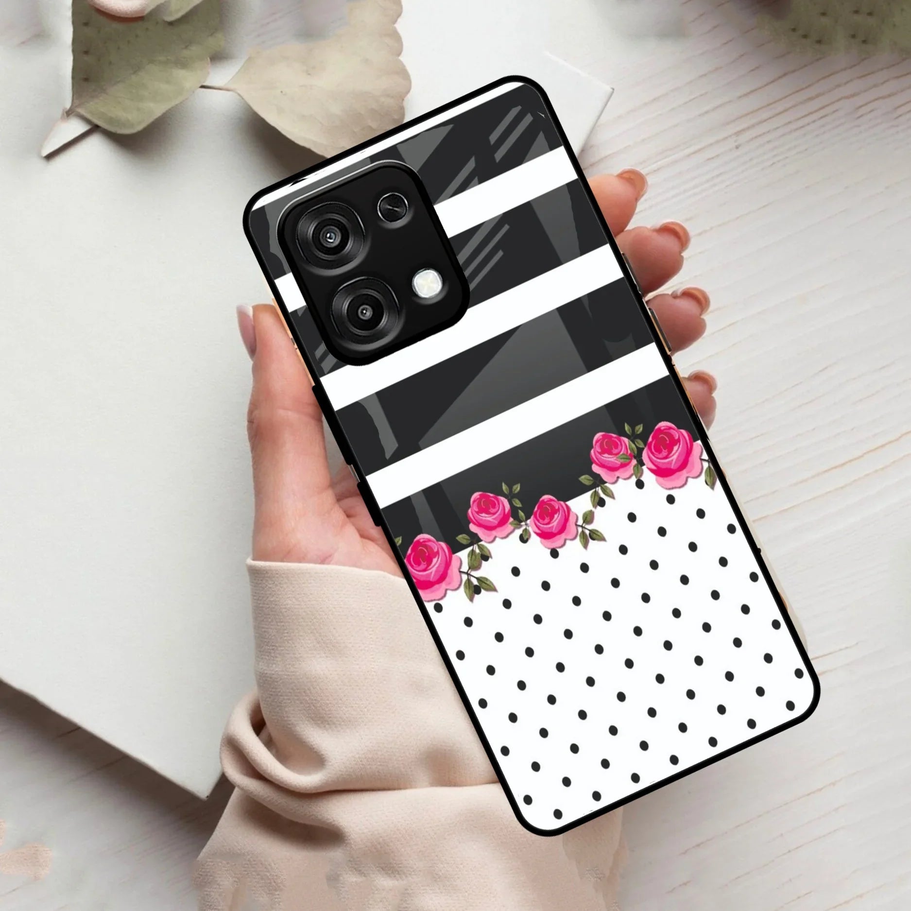 Elegant Rose Parad Glass Case Cover For Oppo