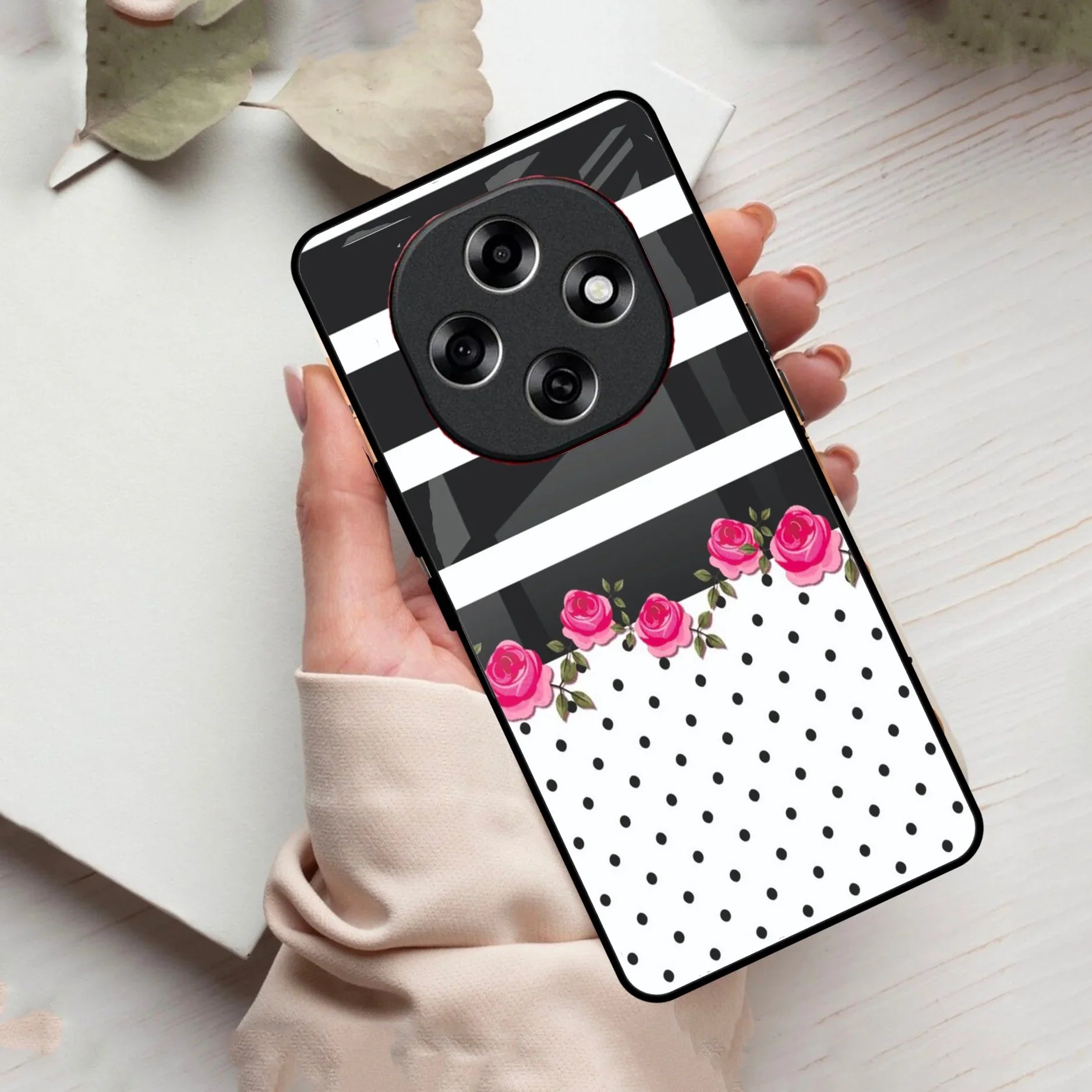 Elegant Rose Parad Glass Case Cover For Oppo