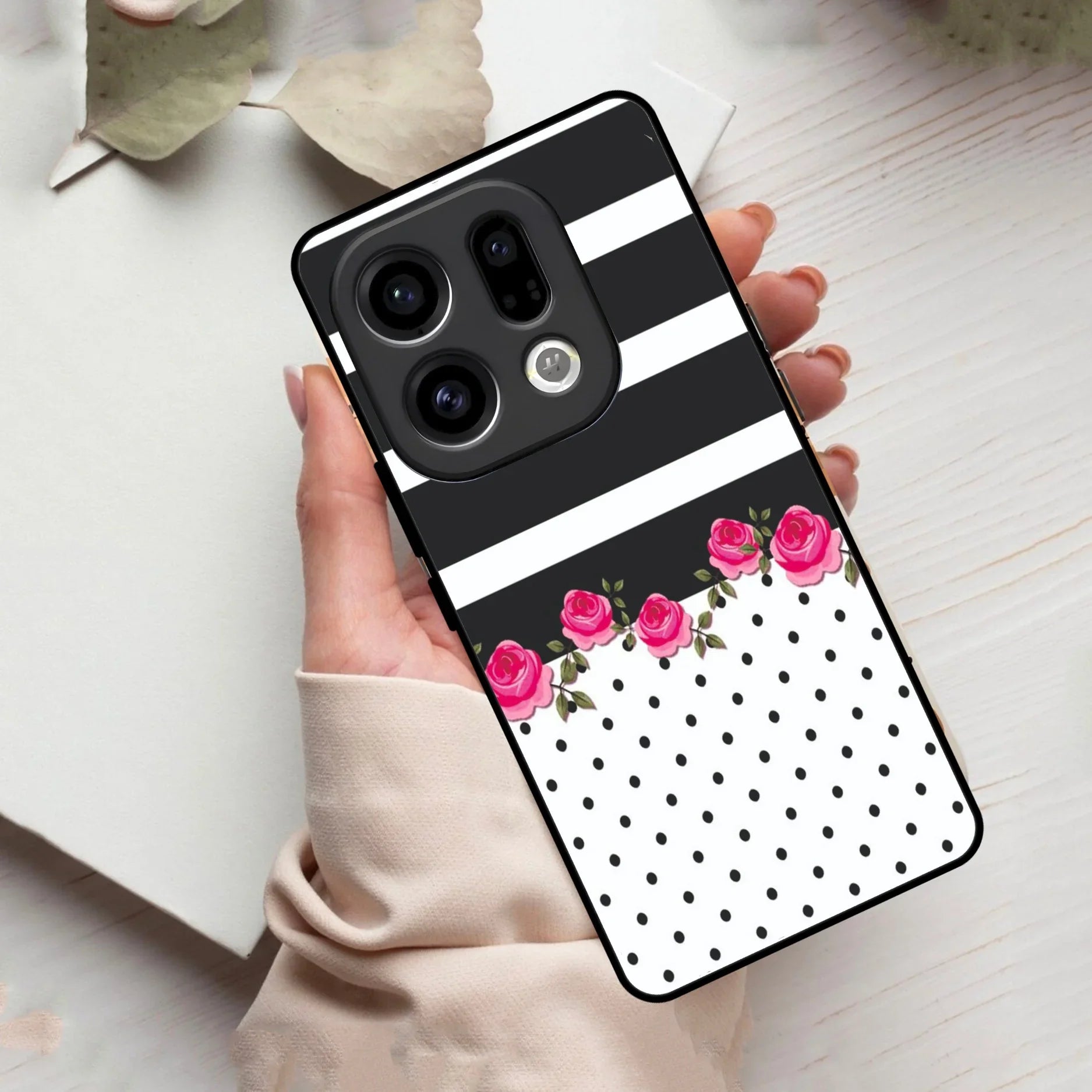 Elegant Rose Parad Glass Case Cover For Oppo