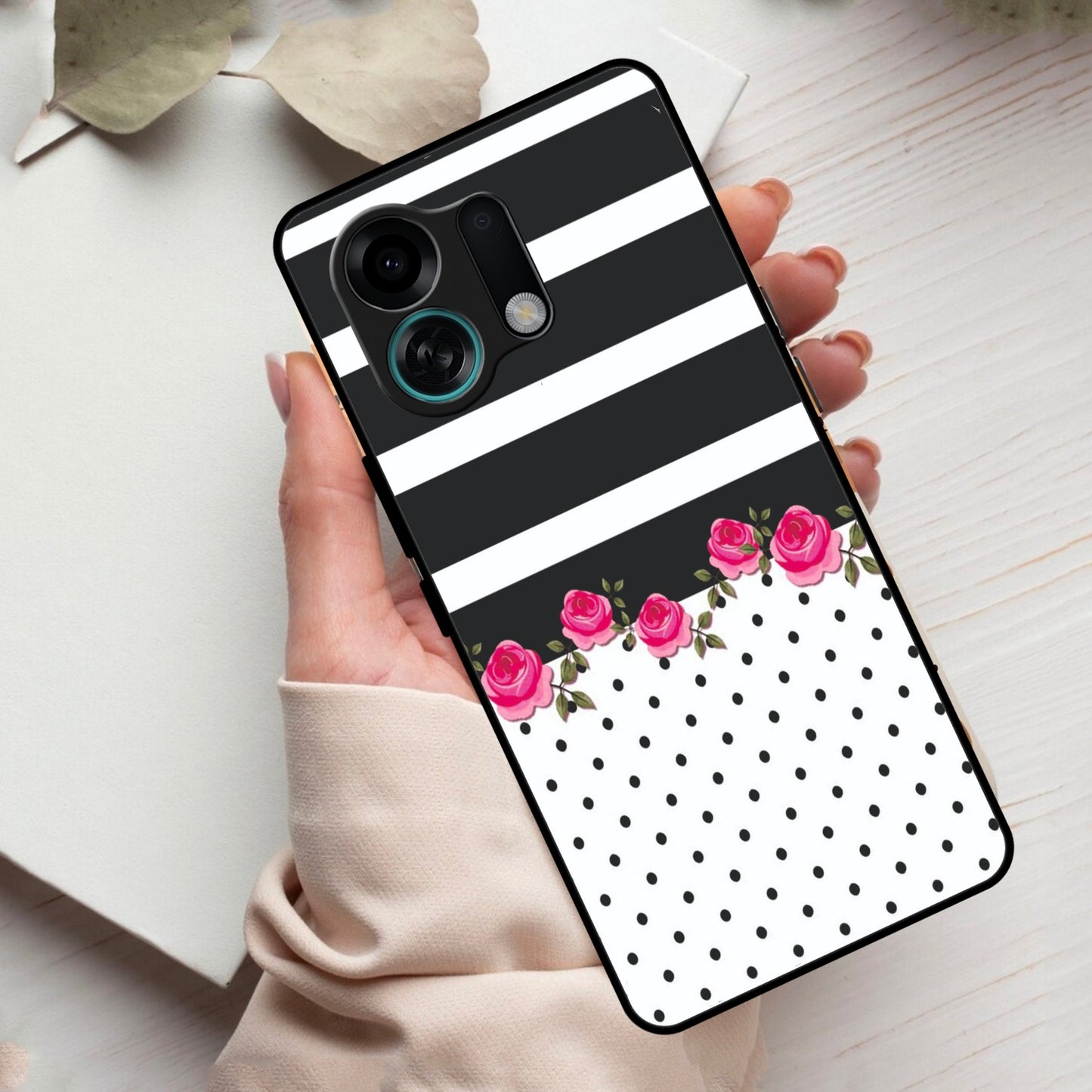 Elegant Rose Parad Glass Case Cover For Oppo