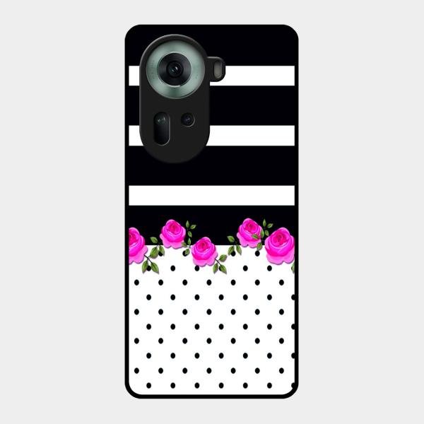 Elegant Rose Parad Glass Case Cover For Oppo Reno 11 5G