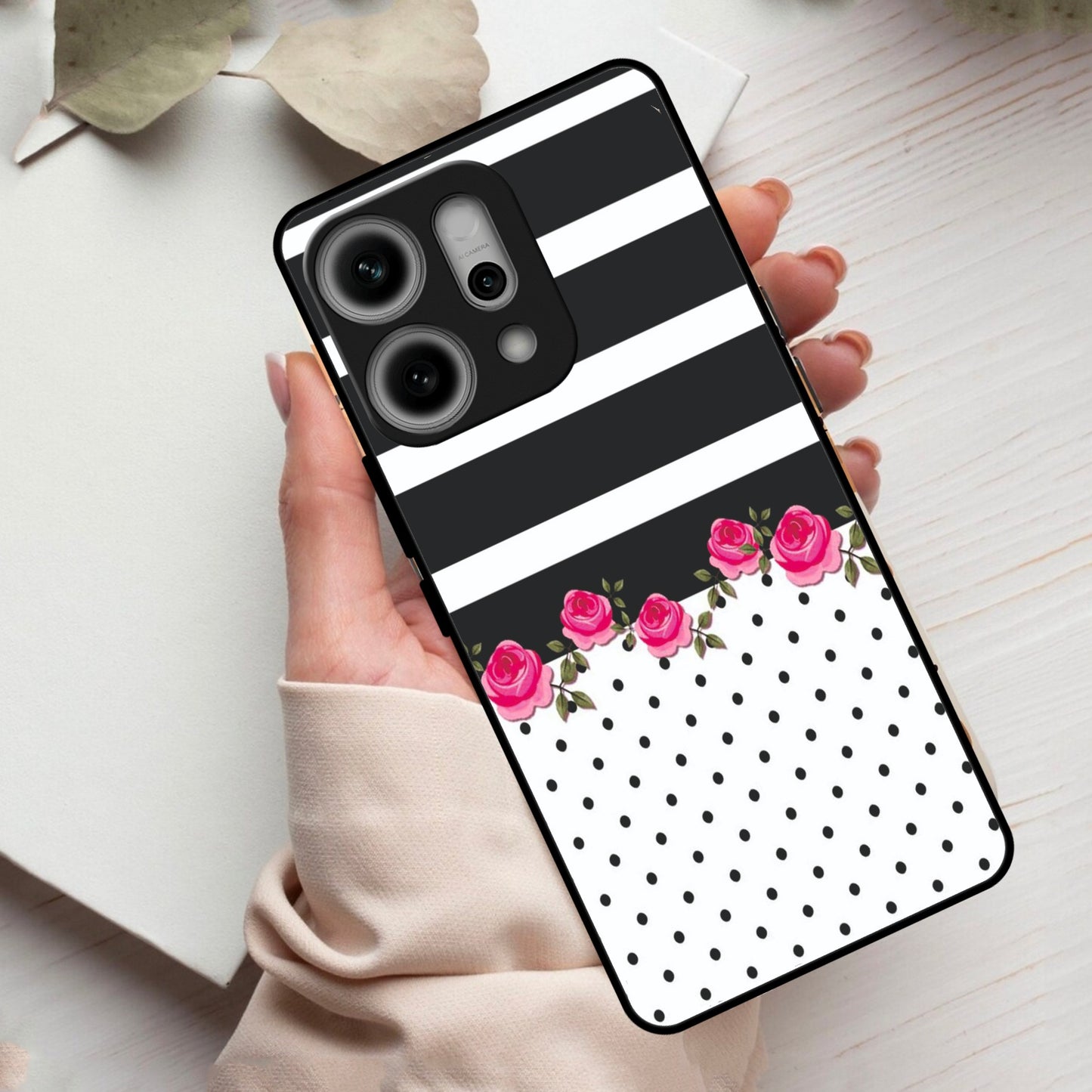 Elegant Rose Parad Glass Case Cover For Oppo