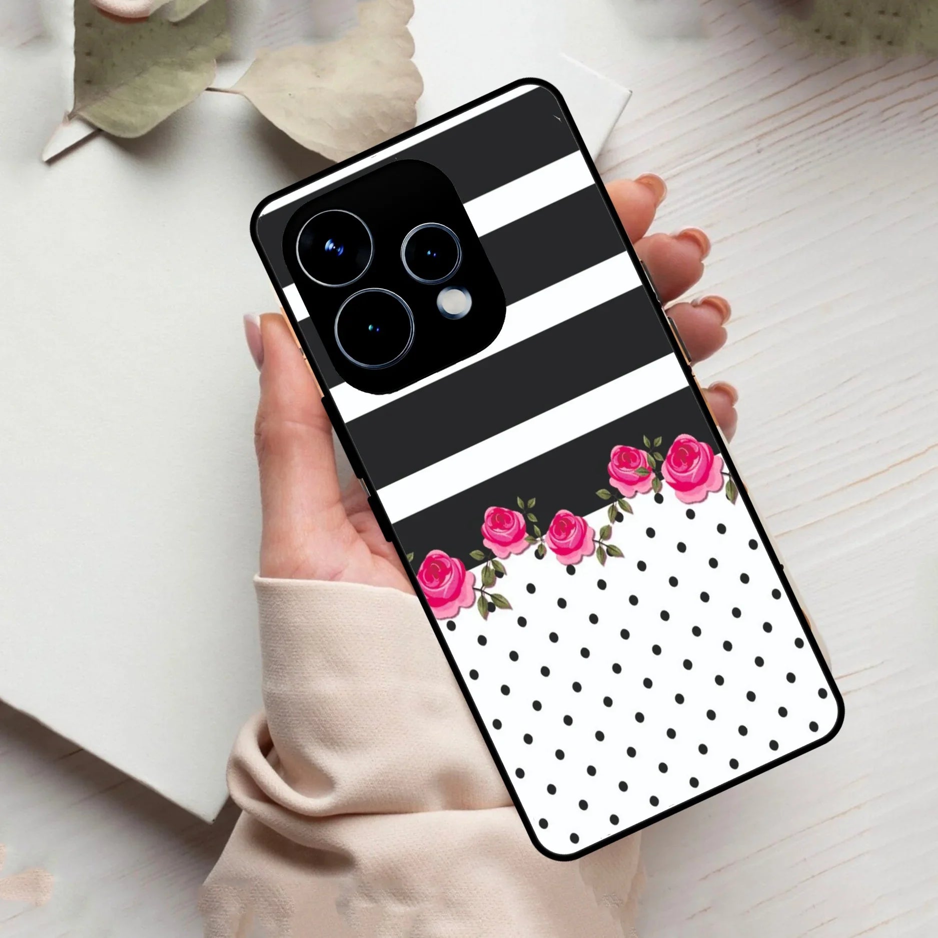 Elegant Rose Parad Glass Case Cover For Oppo