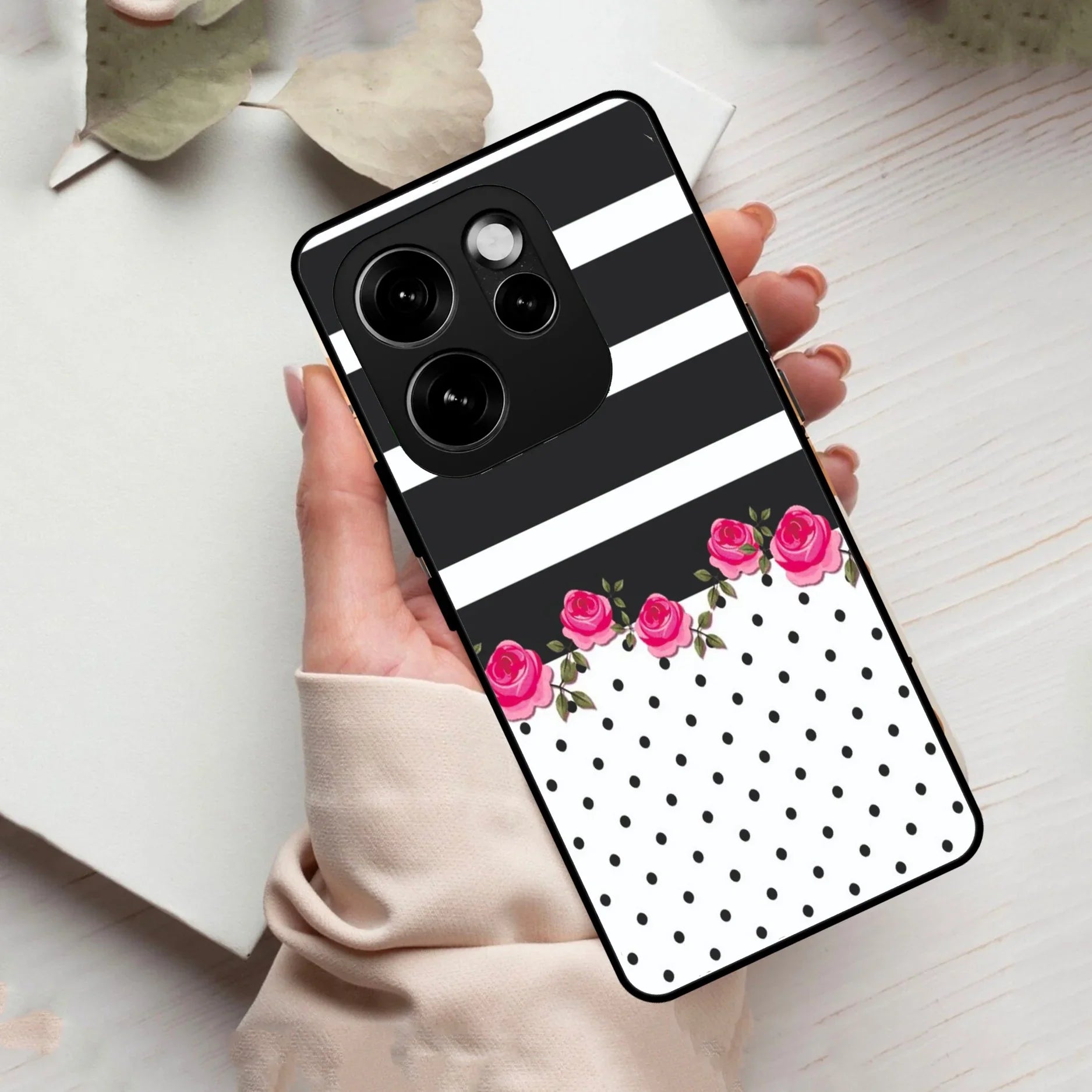 Elegant Rose Parad Glass Case Cover For Oppo