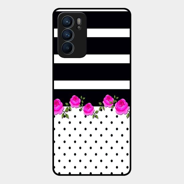 Elegant Rose Parad Glass Case Cover For Oppo Reno 6 5G