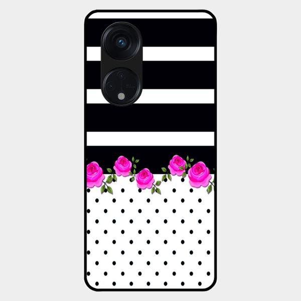 Elegant Rose Parad Glass Case Cover For Oppo Reno 8T 5G