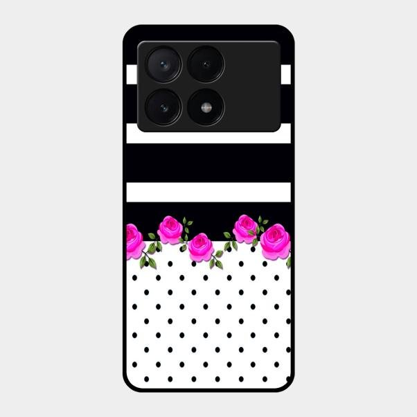 Elegant Rose Parad Glass Case Cover For Poco X6 Pro 5G