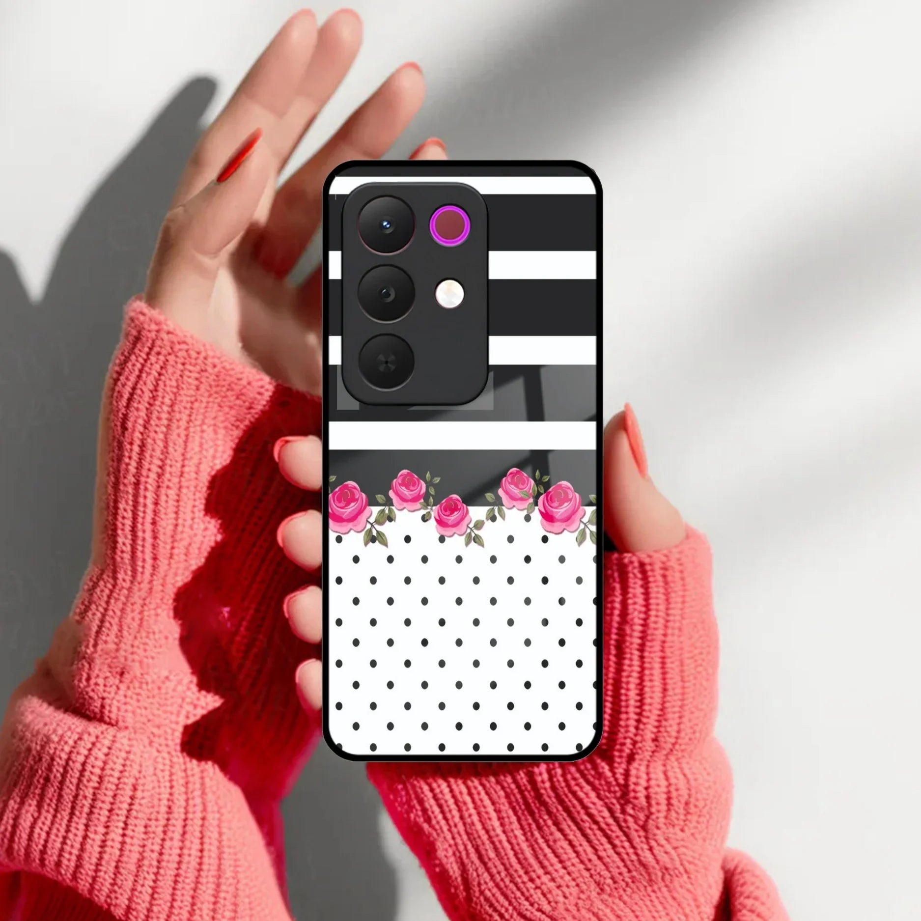 Elegant Rose Parad Glass Case Cover For Realme/Narzo