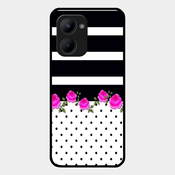 Elegant Rose Parad Glass Case Cover For Realme C33 2023