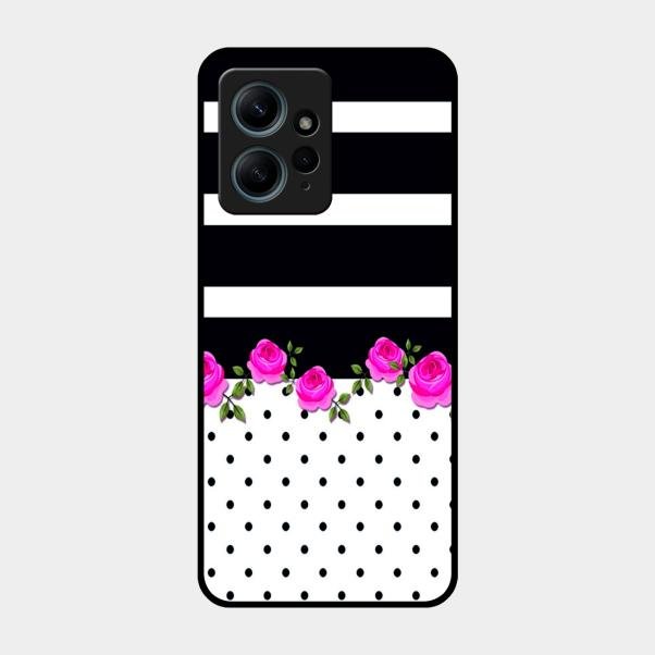 Elegant Rose Parad Glass Case Cover For Redmi Note 12 4G