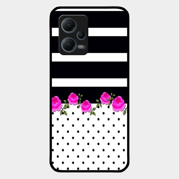 Elegant Rose Parad Glass Case Cover For Redmi Note 12 5G