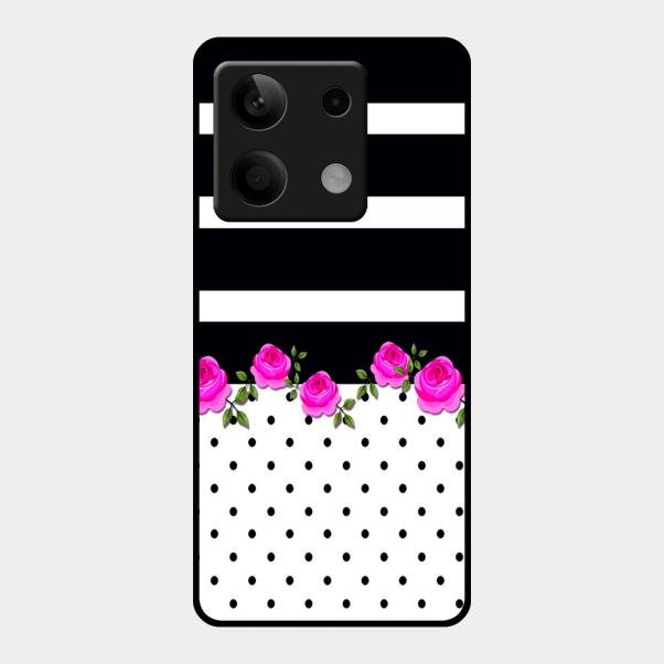 Elegant Rose Parad Glass Case Cover For Redmi Note 13 5G