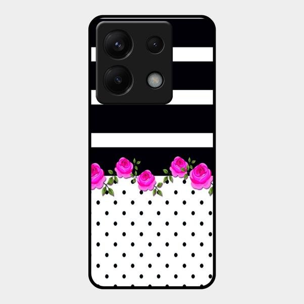 Elegant Rose Parad Glass Case Cover For Redmi Note 13 Pro 5G