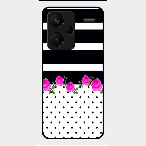 Elegant Rose Parad Glass Case Cover For Redmi Note 13 Pro Plus 5G