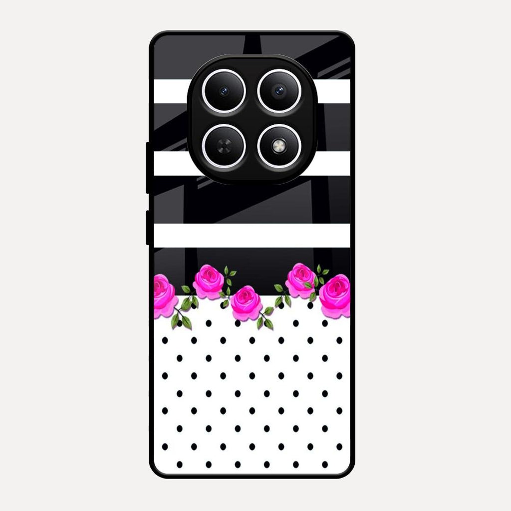 Elegant Rose Parad Glass Case Cover For Redmi Note 15 5G