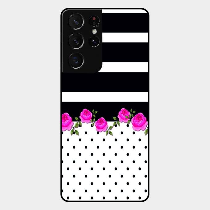 Elegant Rose Parad Glass Case Cover For Samsung Galaxy S21 Ultra