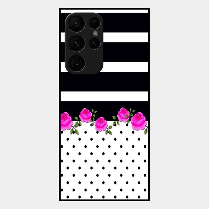 Elegant Rose Parad Glass Case Cover For Samsung Galaxy S22 Ultra 5G
