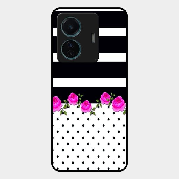 Elegant Rose Parad Glass Case Cover For Vivo T1 Pro 5G