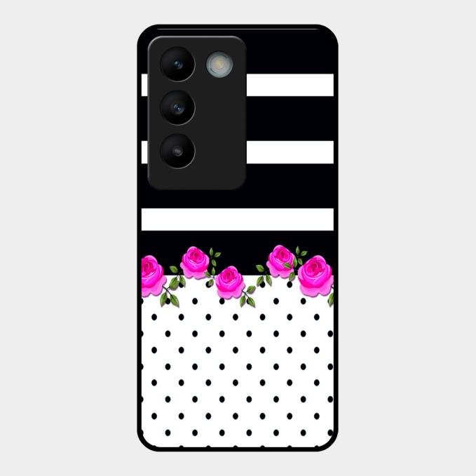 Elegant Rose Parad Glass Case Cover For Vivo T3 5G