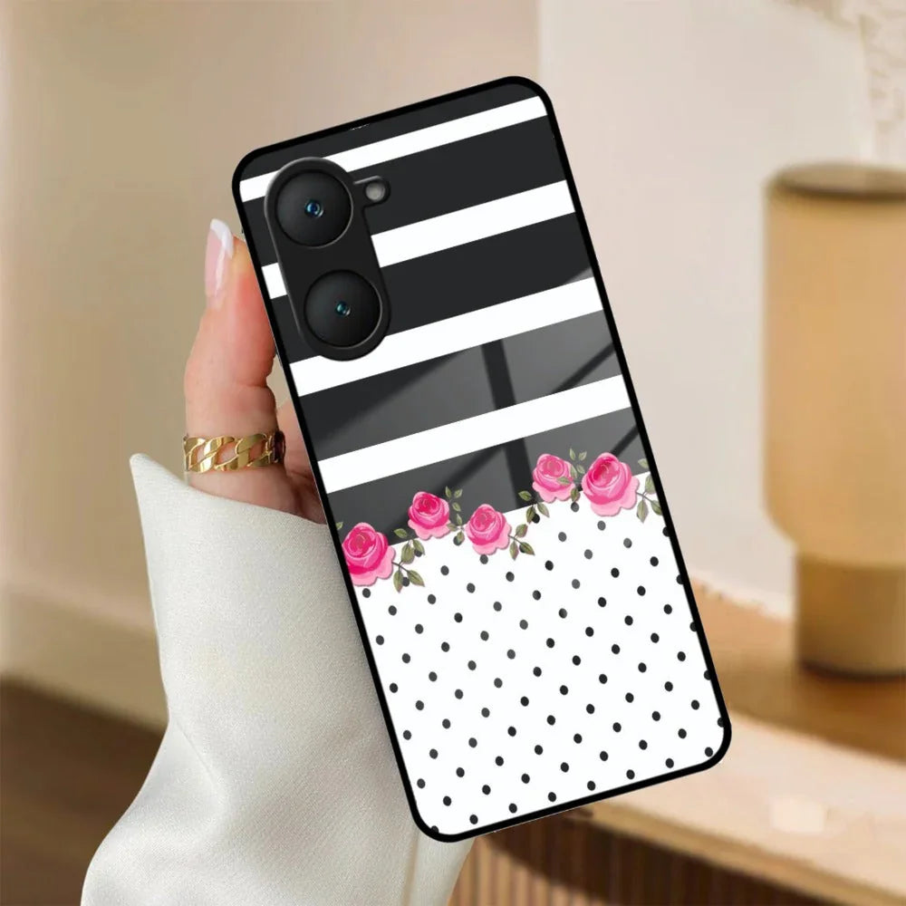 Elegant Rose Parad Glass Case Cover For iQOO - ShopOnCliQ