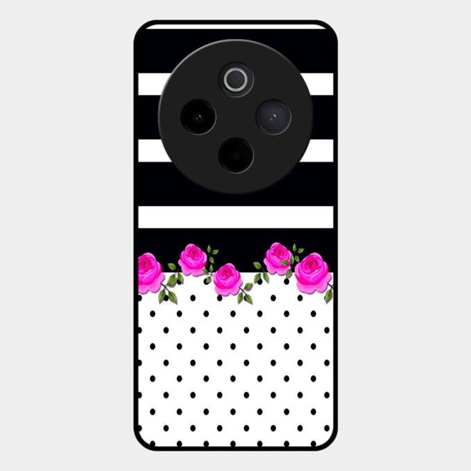 Elegant Rose Parad Glass Case Cover For Vivo T4 5G