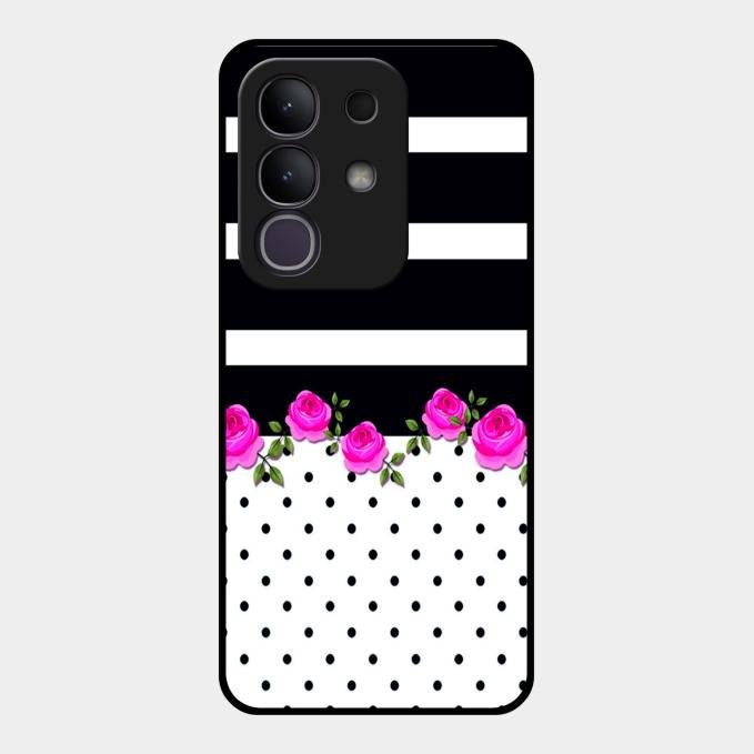 Elegant Rose Parad Glass Case Cover For Vivo T4X 5G