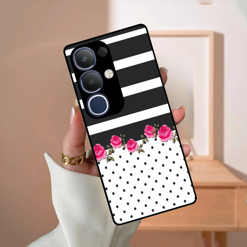 Elegant Rose Parad Glass Case Cover For Vivo - ShopOnCliQ