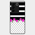 Elegant Rose Parad Glass Case Cover For Vivo V27 5G
