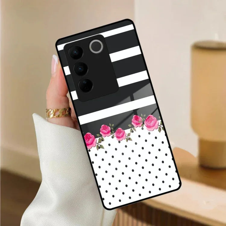Elegant Rose Parad Glass Case Cover For Vivo - ShopOnCliQ