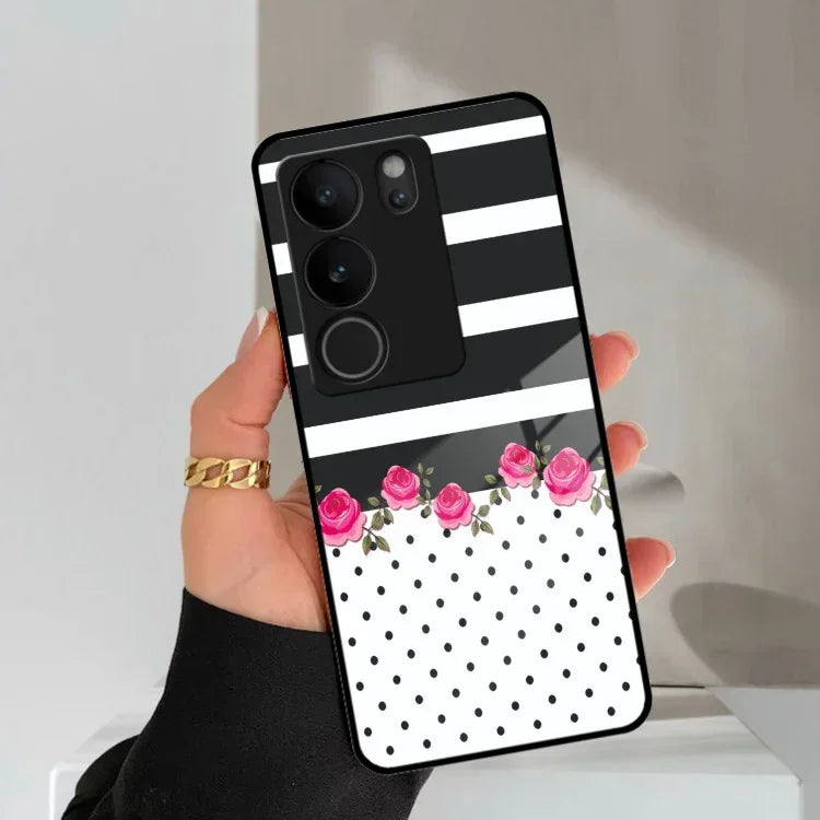 Elegant Rose Parad Glass Case Cover For Vivo - ShopOnCliQ